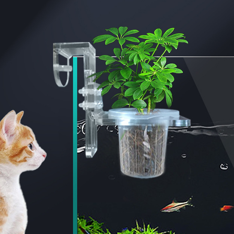 Aquarium Plant Grass - 水槽植栽カップ水耕サポートバスケット水草水生植物ホルダー壁掛け植木鉢水族館アクセサリー