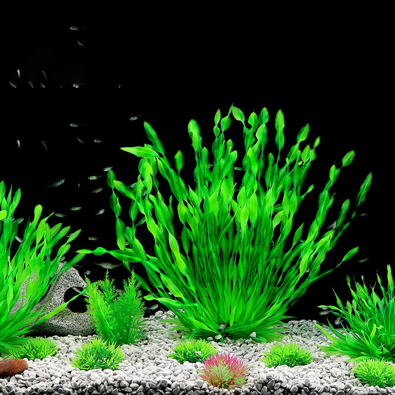 Aquarium Plant Seeds - 13/23/32/36/40cm水槽人工植物グリーン水中フェイク水草水生プラスチック植物魚タンク装飾