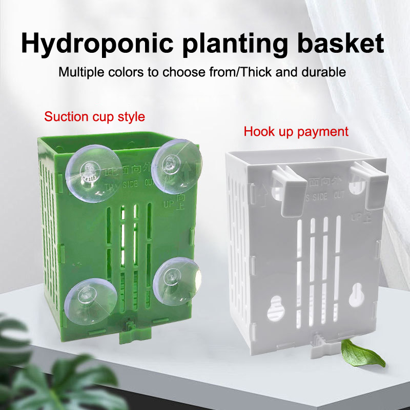 Planted Aquarium Aquascape - ハンギングサクションカップフック水族館植物ホルダー、プラスチックプランター、プランターバスケット、水生ポットボックス、水族館装飾