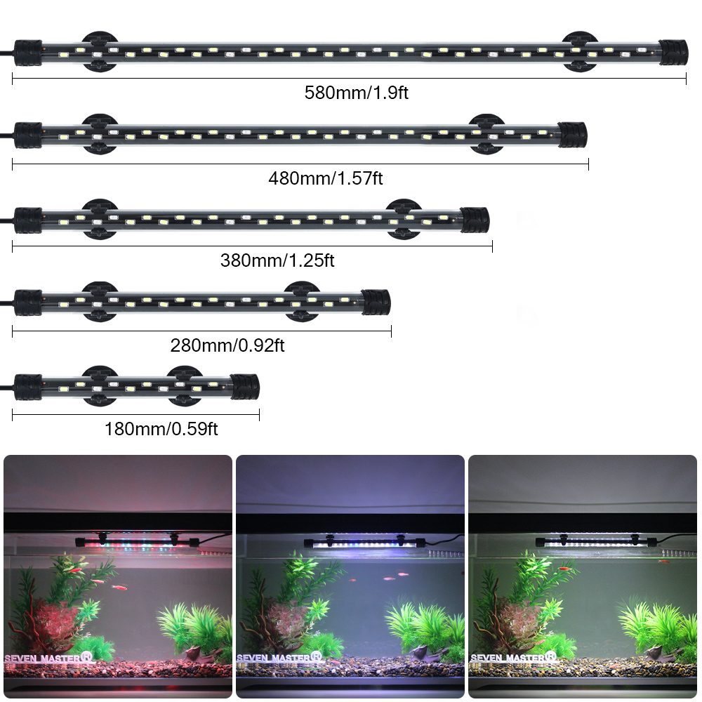 Aquarium Plant Nursery - 水族館ライト LED 植物成長ランプ防水水槽ライト 18-58 センチメートル水中水族館の装飾照明 90-260V