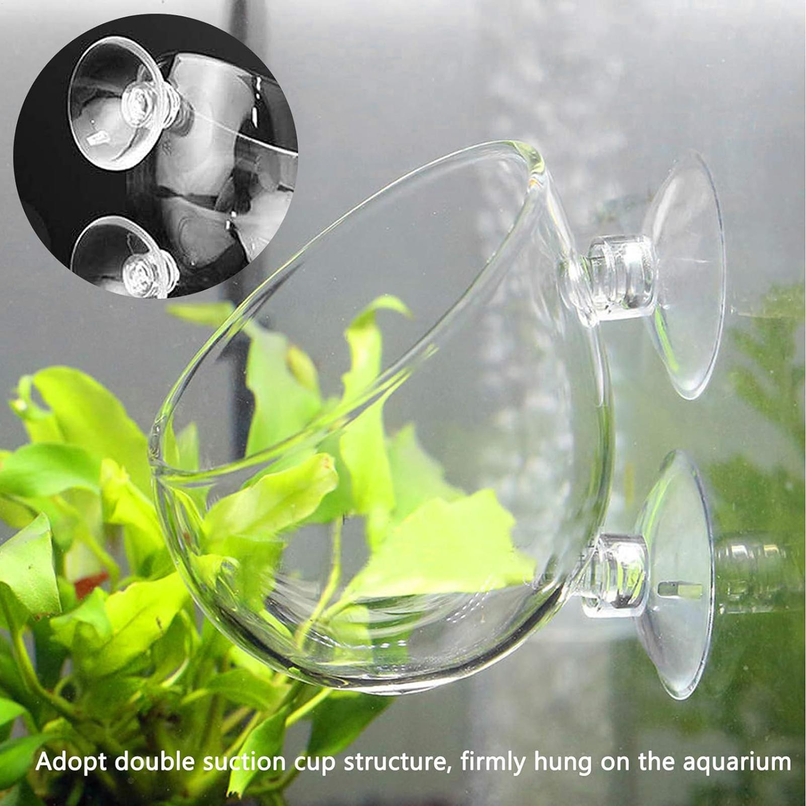 Aquarium Plant Gel - 水槽用ガラス製植木鉢、吸盤付き、生きた植物用、水槽ホルダー、水槽用プランター、装飾用