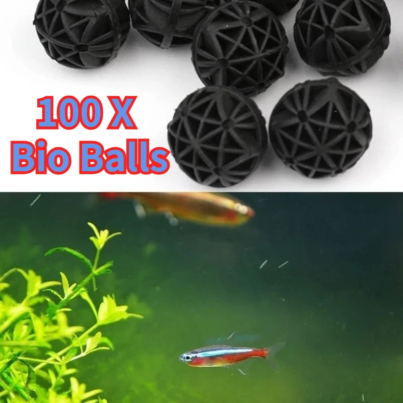 Aquarium Plant Fertilizer - 50/100 個家庭用水族館の池バイオボール 16 ミリメートル水槽フィルター媒体海洋合計水処理品質安定剤ペット製品