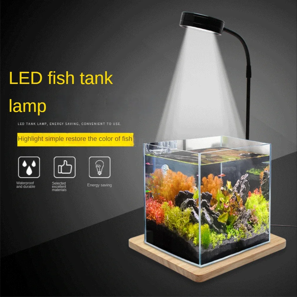 Planted Aquarium Betta - LED水族館グローライト 竹ボード付き 水族館ナノタンク、ベタ水槽、鉢植え、多肉植物、ミニチュア風景に適合、5W