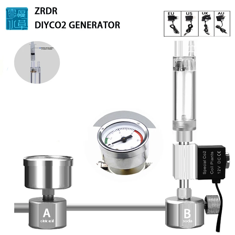 Planted Aquarium Parameters - 水槽用DIY CO2リアクタージェネレーターシステムキット、水槽用CO2レギュレーター、ディフューザー、ソレノイド、水草水槽用アクセサリー
