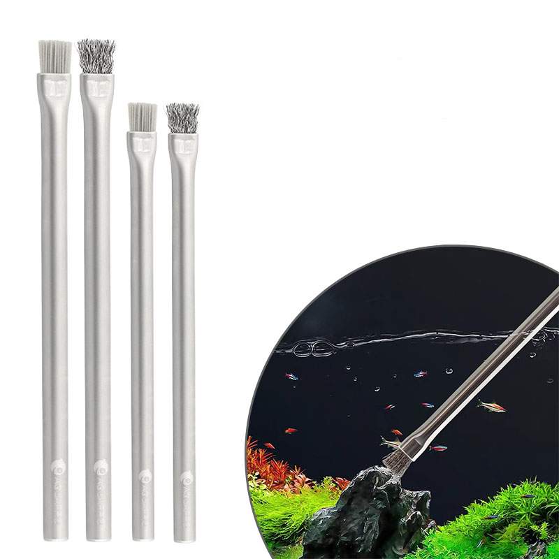Aquarium Plant Nursery - Aquapro 藻類ブラシクリーニングブラシ水槽と水族館ツールステンレス鋼水植物 ADA 品質藻類除去クリーナー