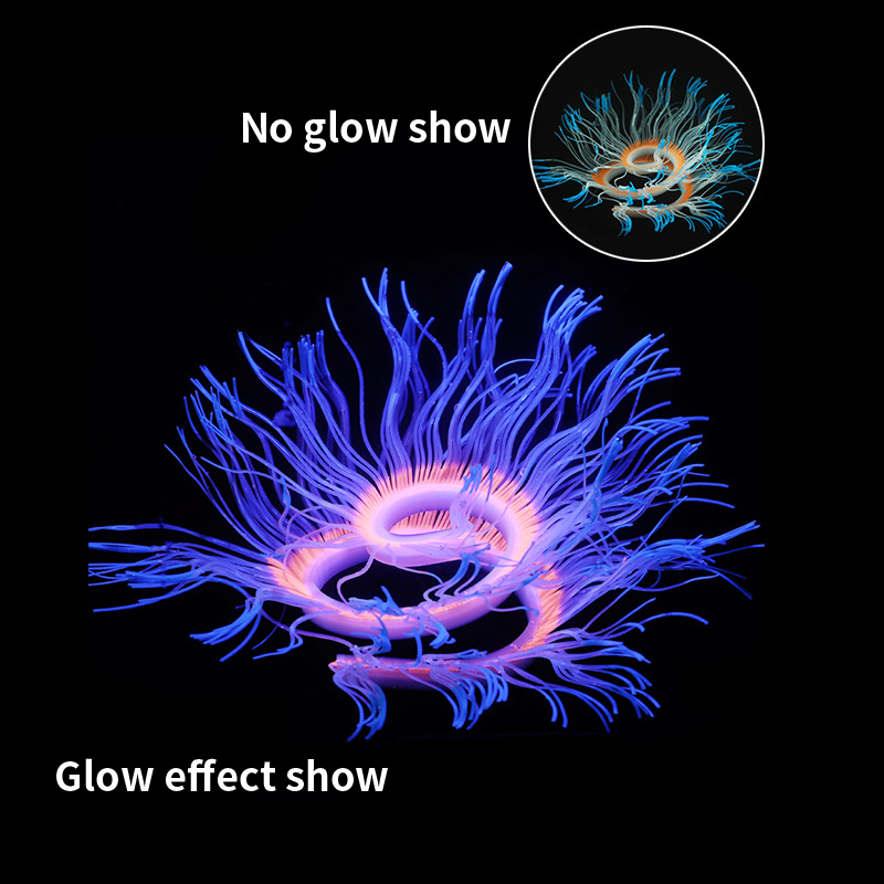 Aquarium Plant Gel - ソフトシリコーンウミクチウミズメサンゴ植物水中発光人工芝水槽水族館の水槽の装飾装飾