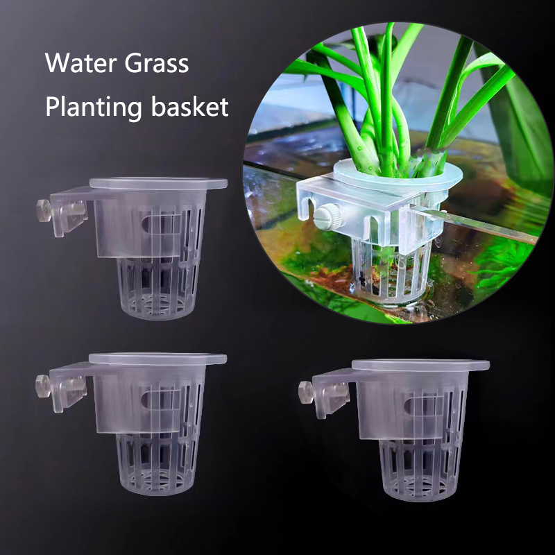 Aquarium Plant Nursery - 水槽、水族館の植栽バスケット、水グラスカップ、植物ホルダーの吊り下げ水耕サポート、壁の植木鉢、新しい