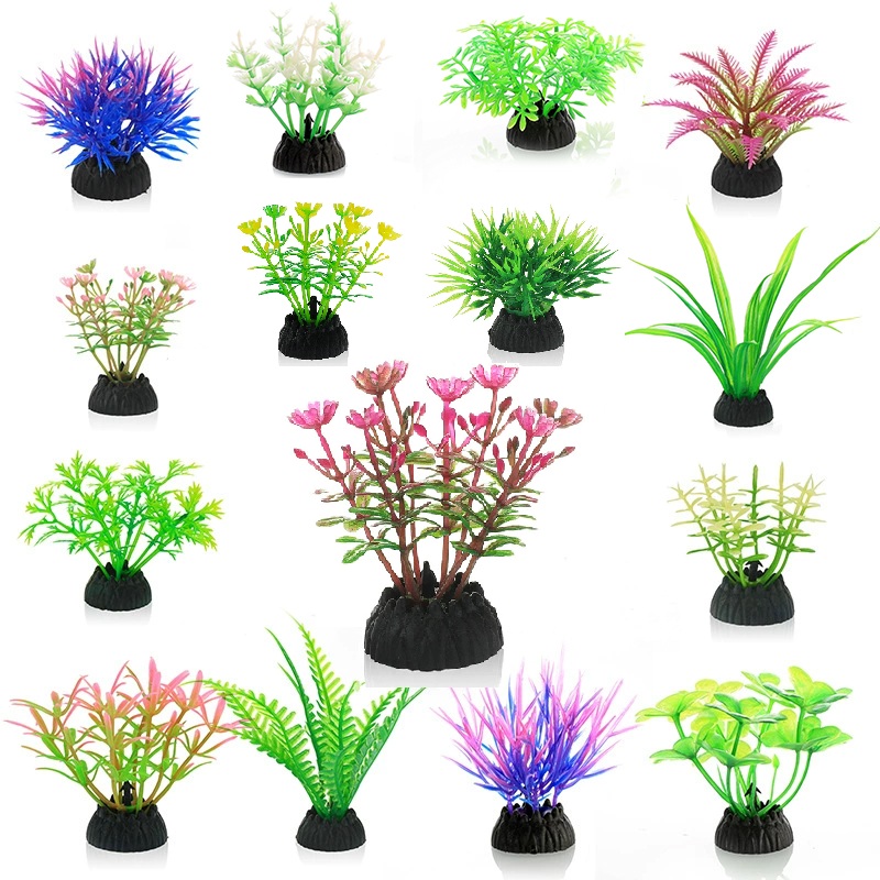 Aquarium Plant Grass - シミュレーション人工植物 PVC 水中水雑草花草水族館の装飾アクセサリー水槽風景飾り