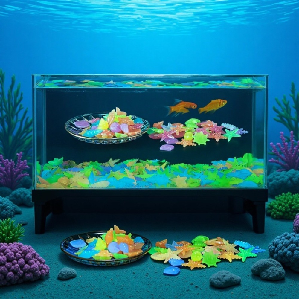 光る発光海洋石、蛍光貝殻、カラフルなヒトデ、水槽の景観装飾用 - Aquarium Plant Nursery のレビューと価格