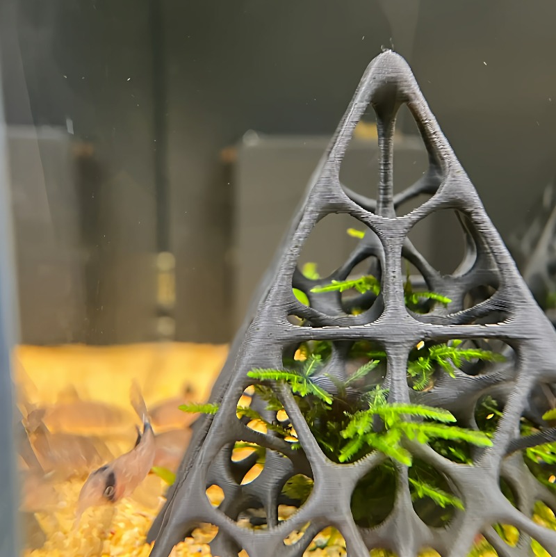 3Dプリントされたピラミッド型の魚とエビの隠れ家、水槽の装飾 - Aquarium Plant Grass のレビューと価格